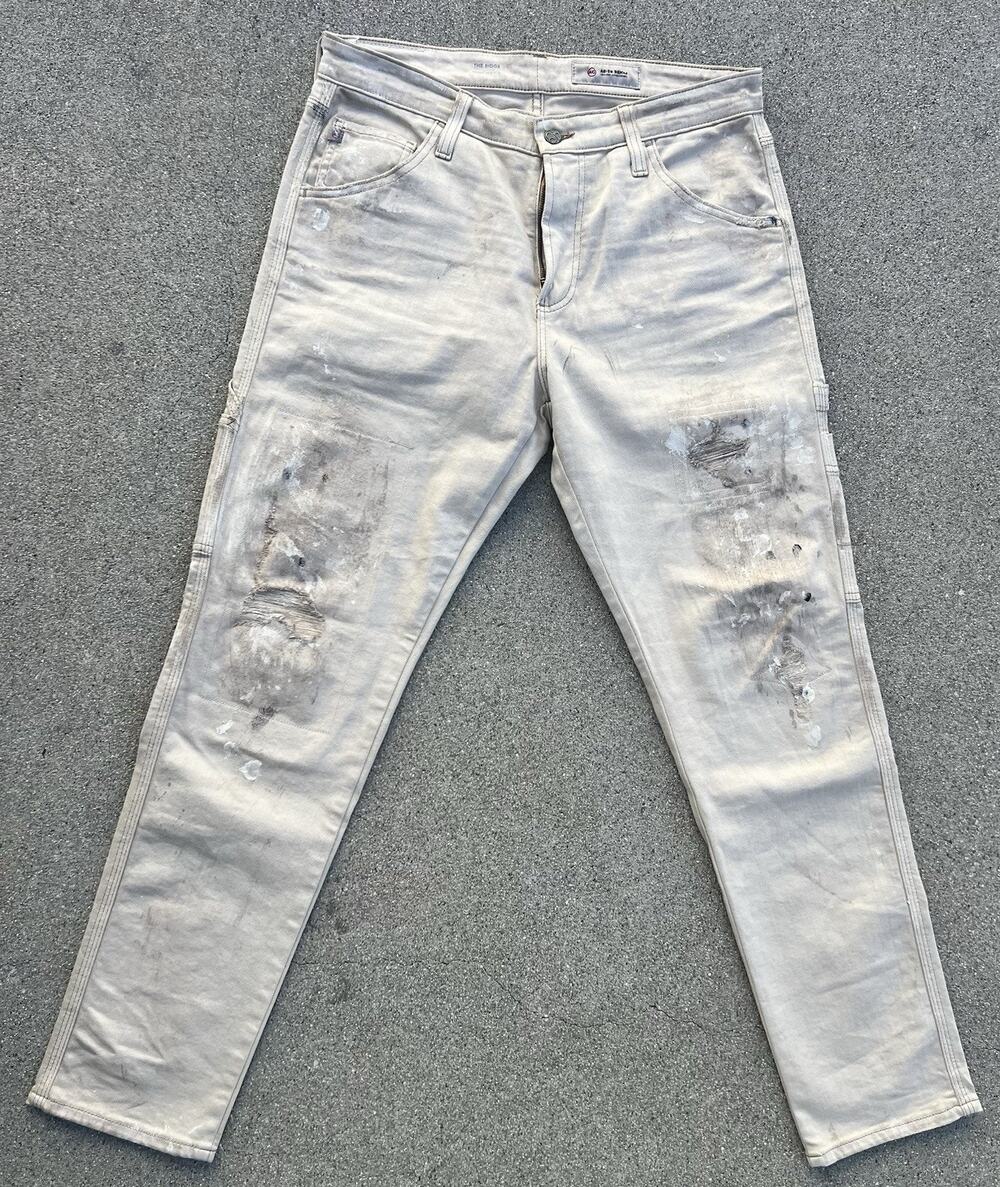 AG Adriano Goldschmied Relaxed Paint Splatter Carpenter Denim Pant Men's 32X31